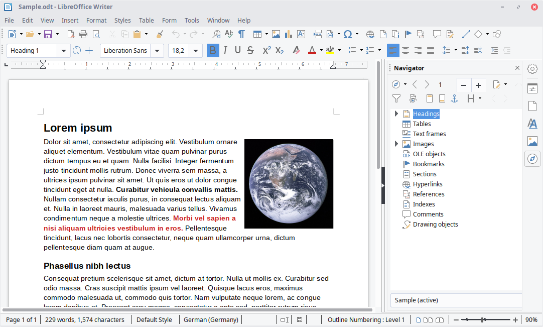 Screenshot LibreOffice